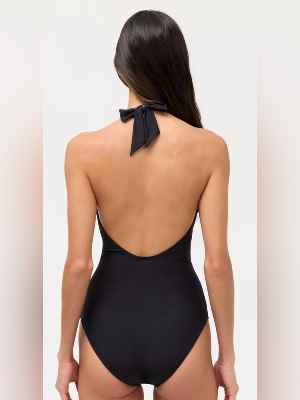 Johnny Was Black Halter One-Piece Swimsuit with Multicolor Floral Embroidery - Picture 3 of 6